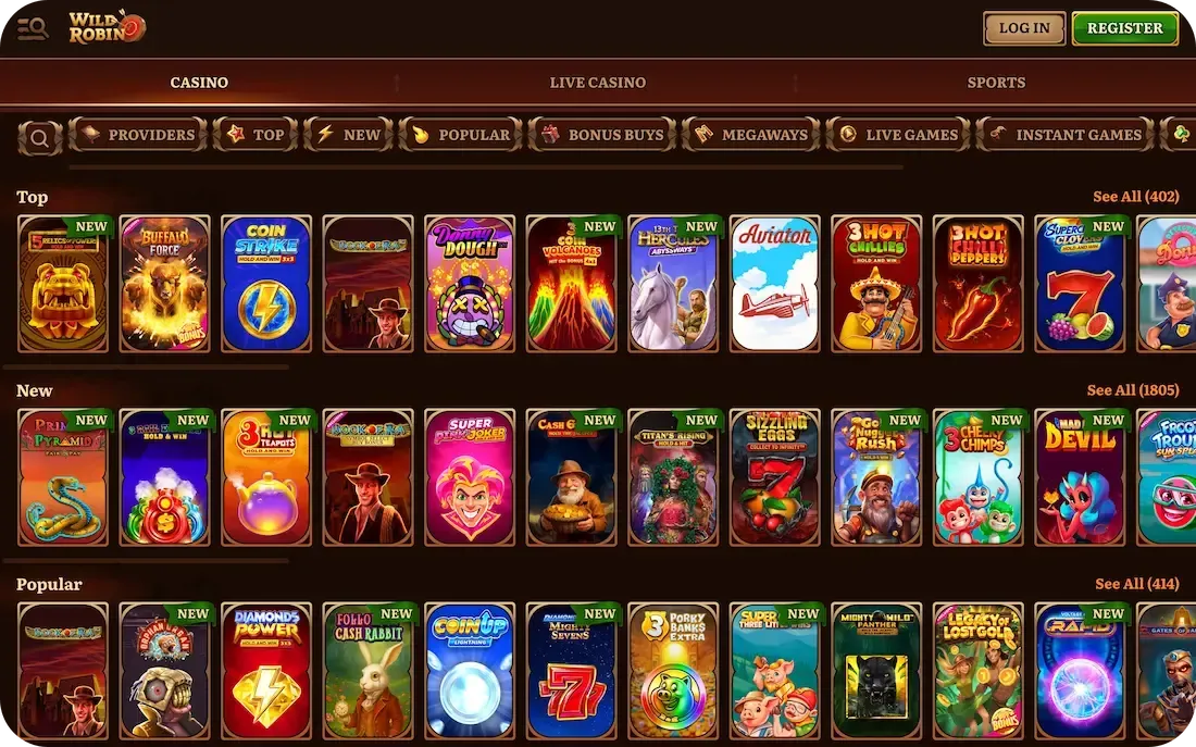 wildrobin casino games